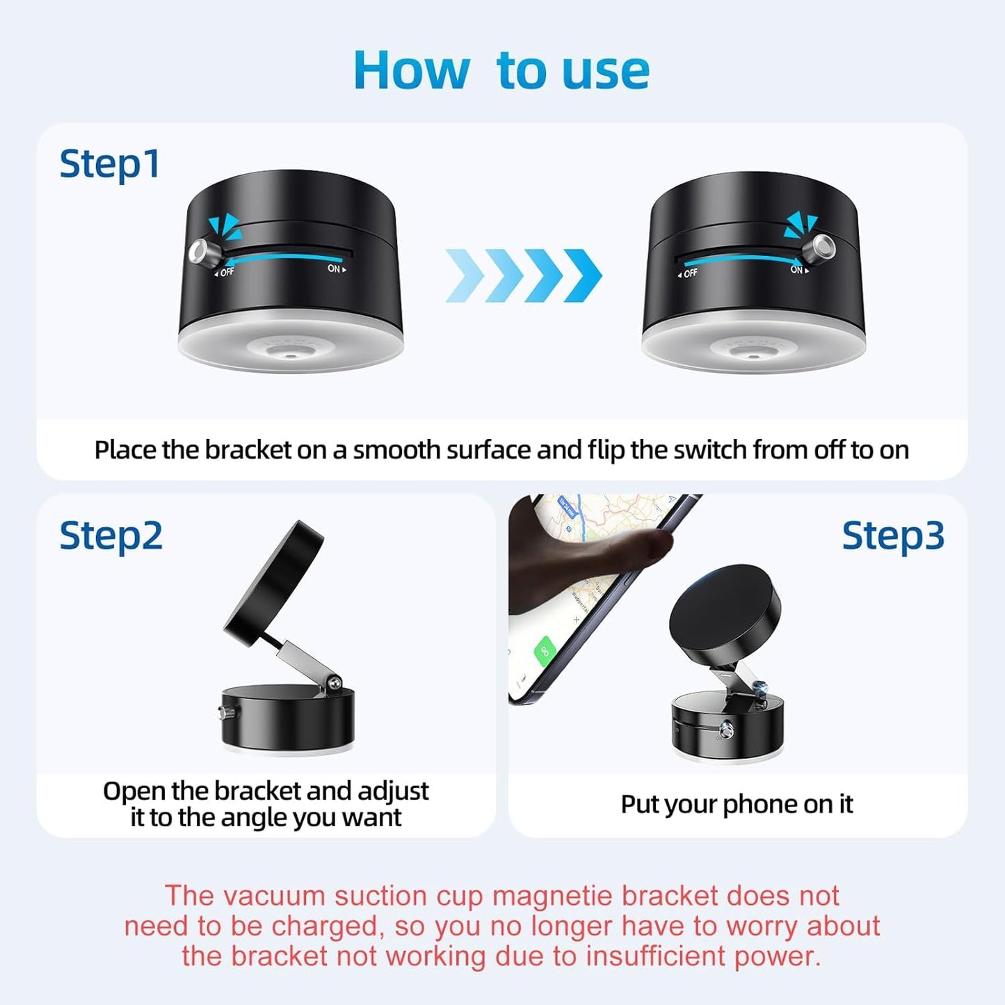 Magnetic + Vacuum Suction Phone Holder