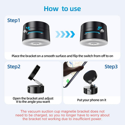 Magnetic + Vacuum Suction Phone Holder