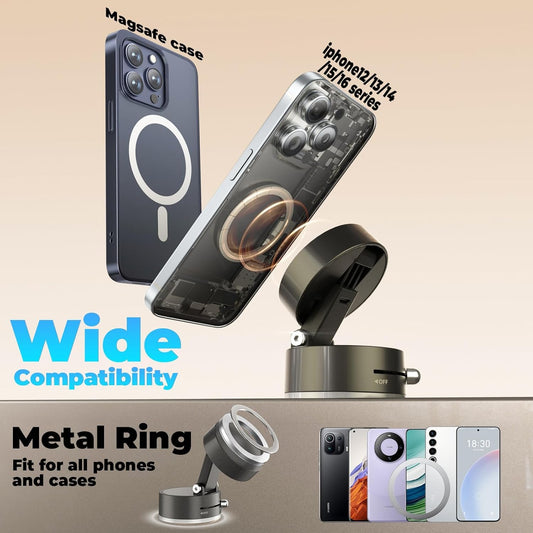 Magnetic + Vacuum Suction Phone Holder